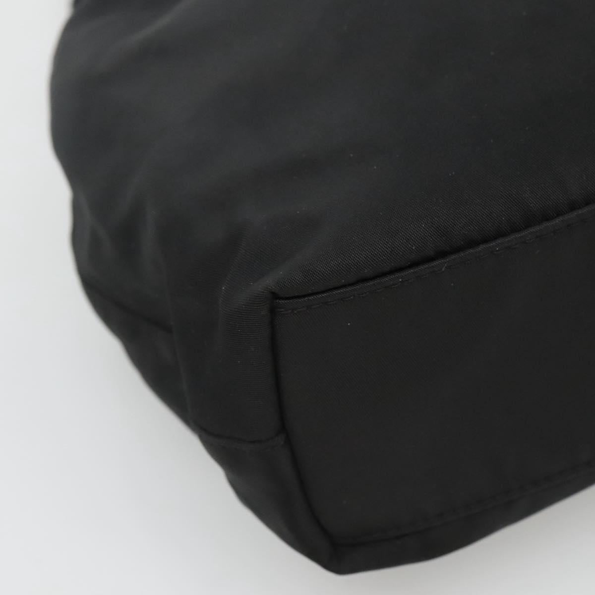 Christian Dior Maris Pearl Shoulder Bag Nylon Black Silver Auth BA1374