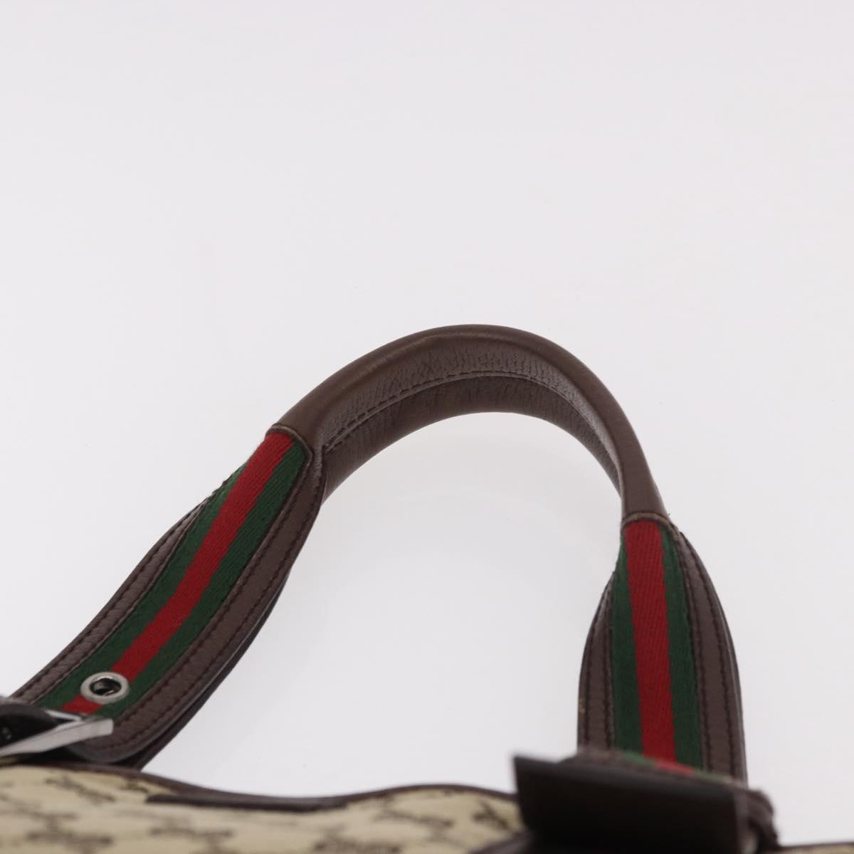 GUCCI GG Supreme Web Sherry Line Tote Bag Beige Silver 131186 Auth BA13747A