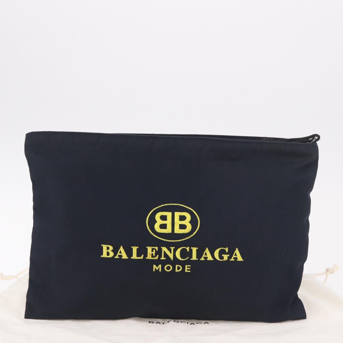 BALENCIAGA Clutch Bag Nylon Black 459745 Auth BA13749A