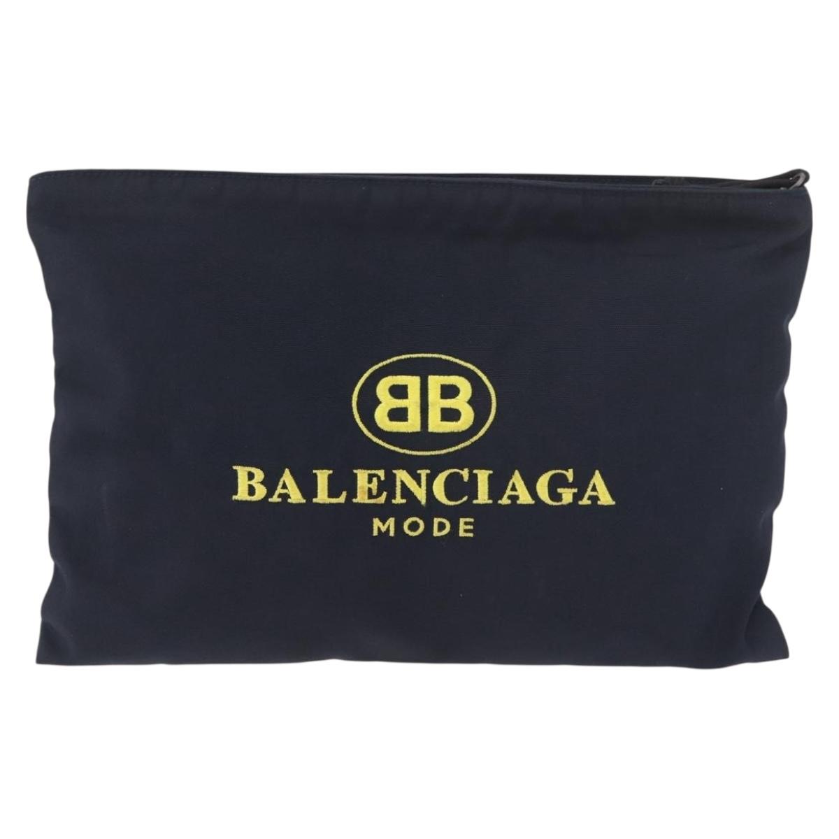 BALENCIAGA Clutch Bag Nylon Black 459745 Auth BA13749A