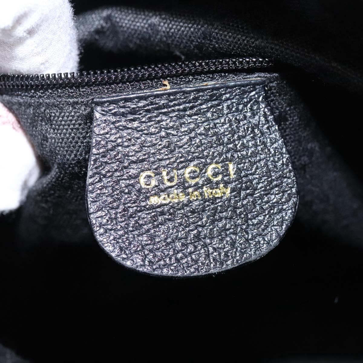 GUCCI Bamboo Hand Bag Suede 2way Black Gold 000 2265 0581 Auth BA1375