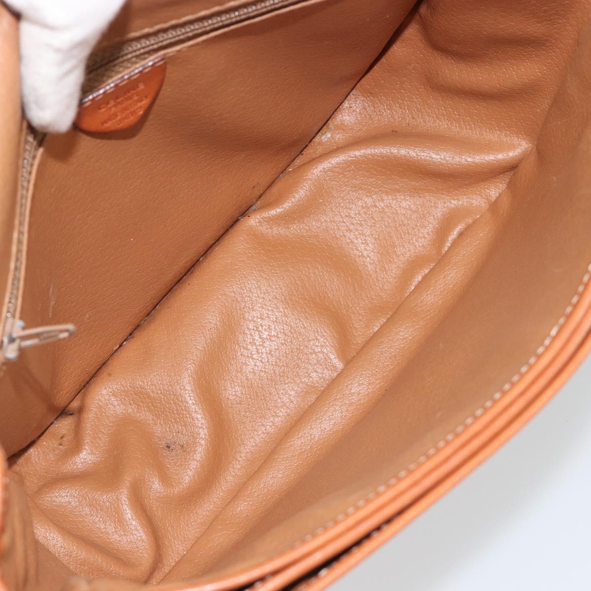 CELINE Macadam Canvas Shoulder Bag PVC Leather Brown Gold Auth BA13751