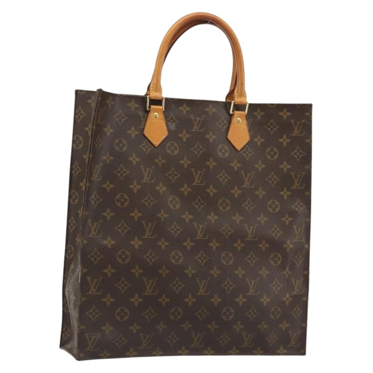 LOUIS VUITTON Monogram Sac Plat Hand Bag M51140 LV Auth BA13755