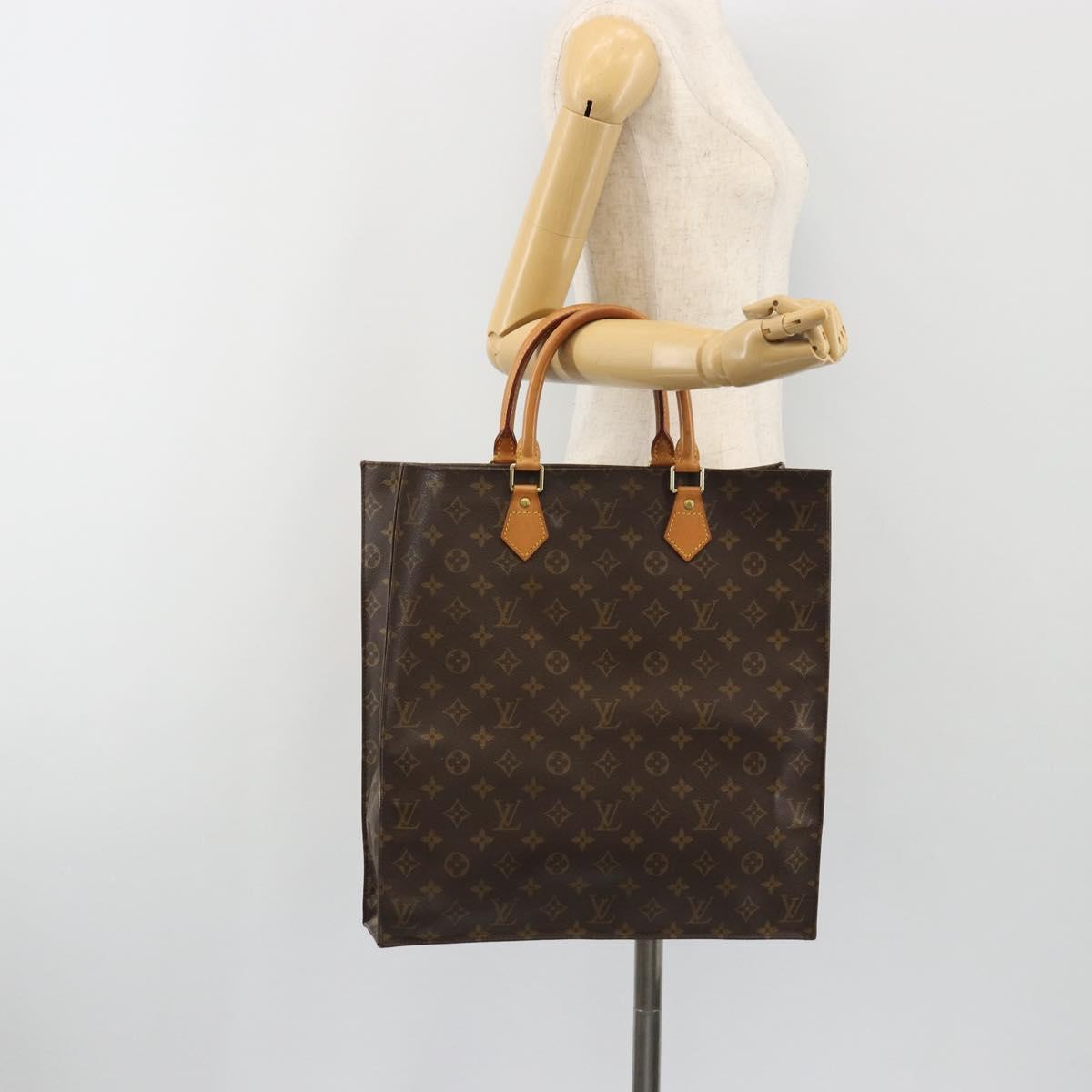 LOUIS VUITTON Monogram Sac Plat Hand Bag M51140 LV Auth BA13755