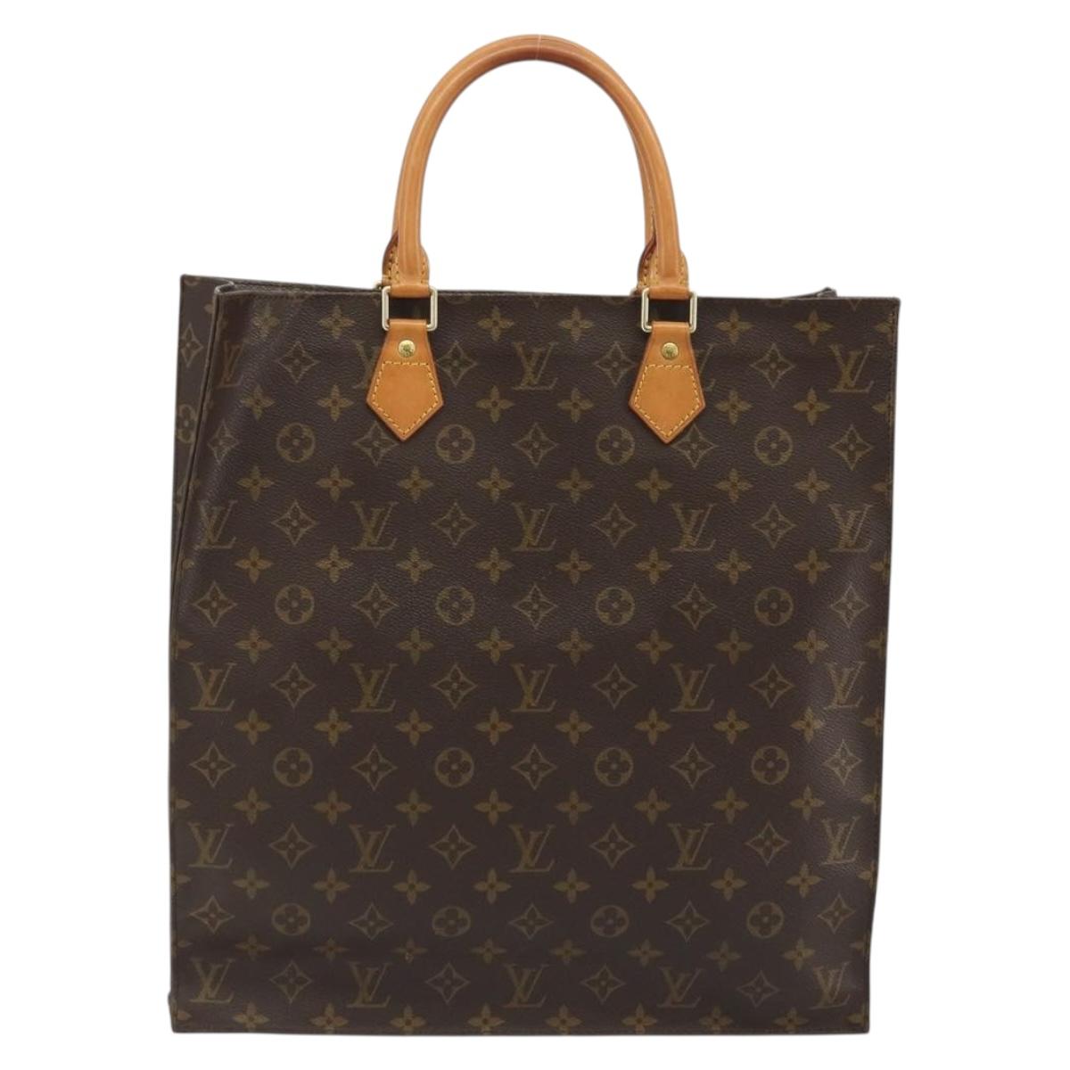 LOUIS VUITTON Monogram Sac Plat Hand Bag M51140 LV Auth BA13755