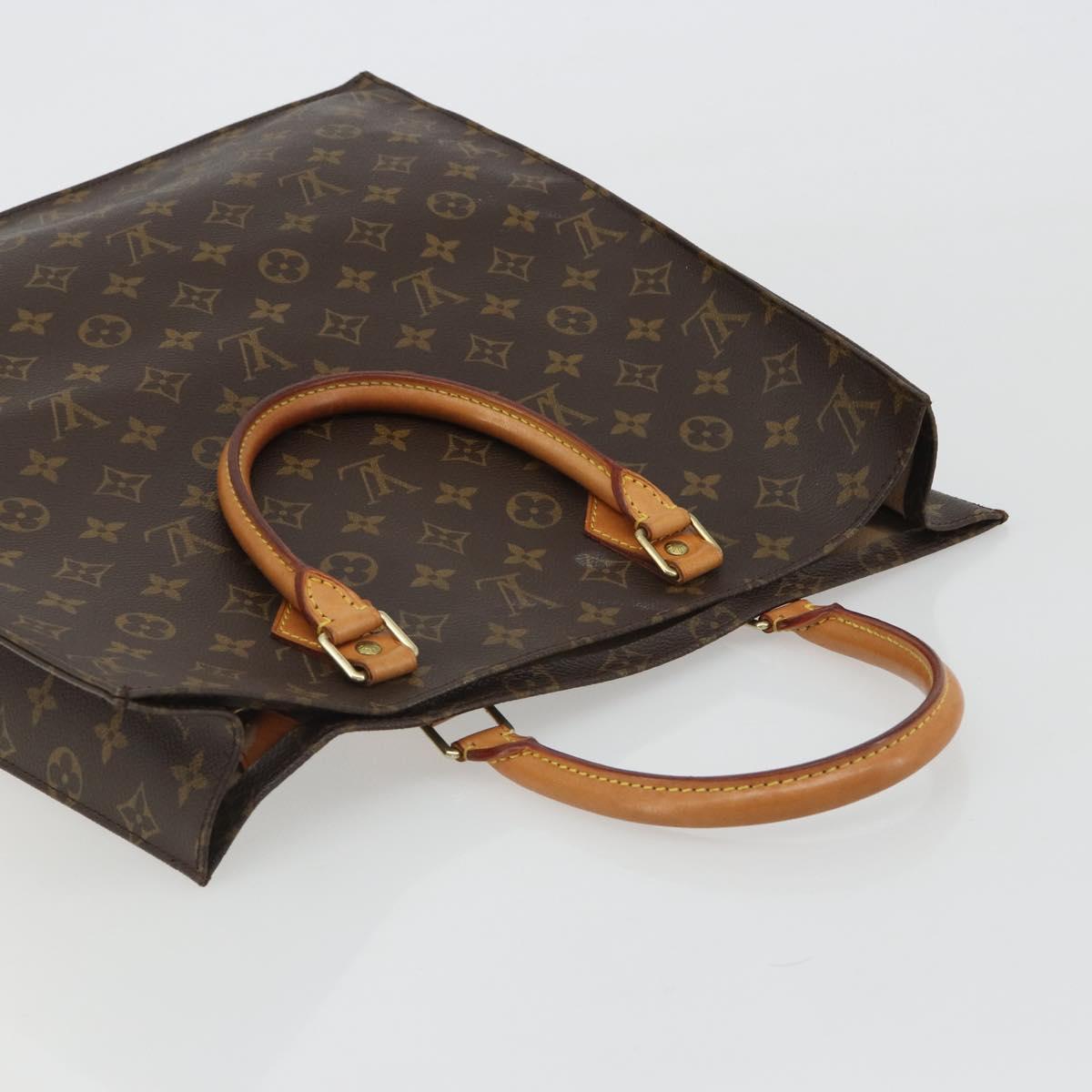 LOUIS VUITTON Monogram Sac Plat Hand Bag M51140 LV Auth BA13755