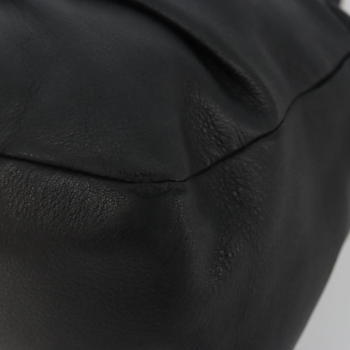 Salvatore Ferragamo Vala Hand Bag Leather Black Gold Auth BA13758
