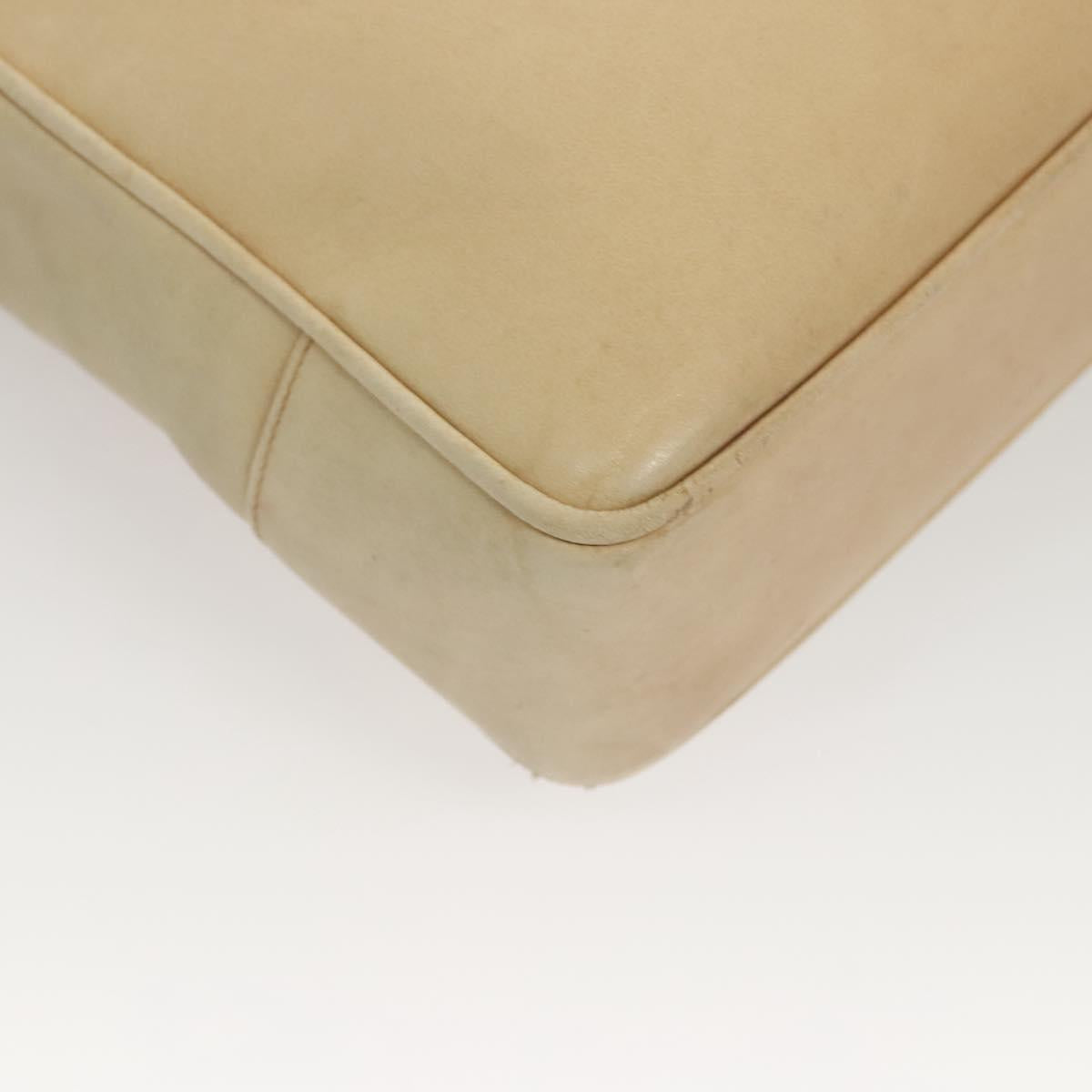 CHANEL COCO Mark Shoulder Bag Lamb Skin Beige Gold CC Auth BA1376