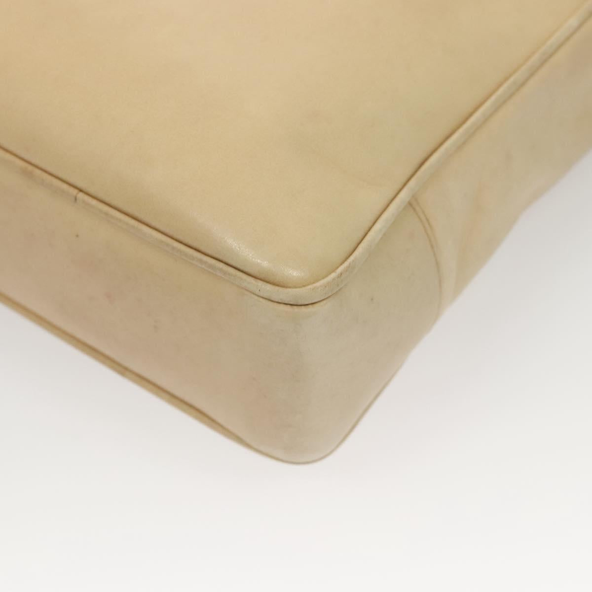 CHANEL COCO Mark Shoulder Bag Lamb Skin Beige Gold CC Auth BA1376