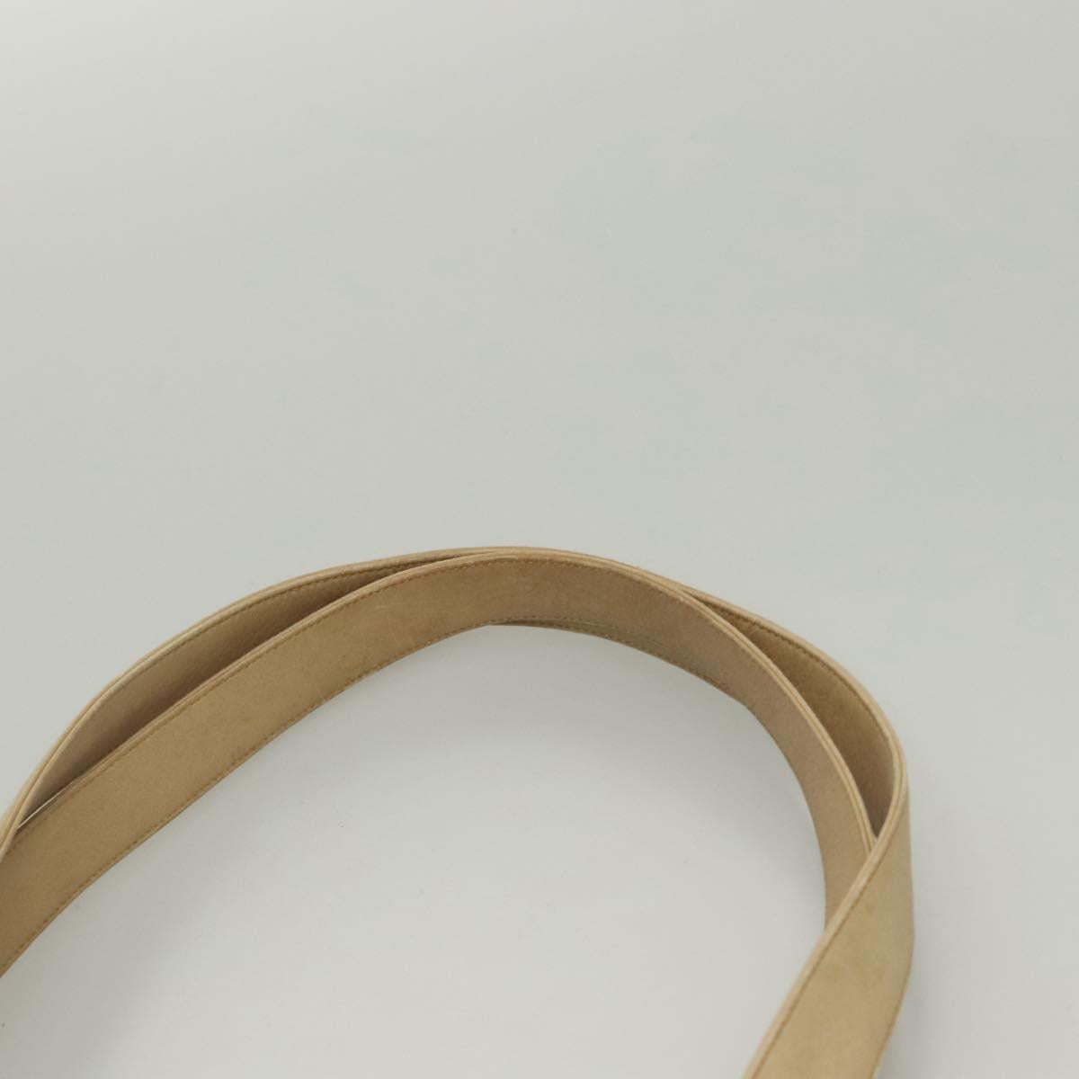 CHANEL COCO Mark Shoulder Bag Lamb Skin Beige Gold CC Auth BA1376