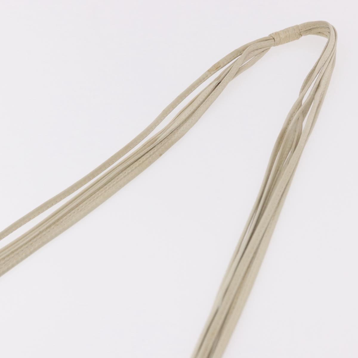 CHANEL Matelasse Shoulder Bag Lamb Skin White Gold CC Auth BA13767