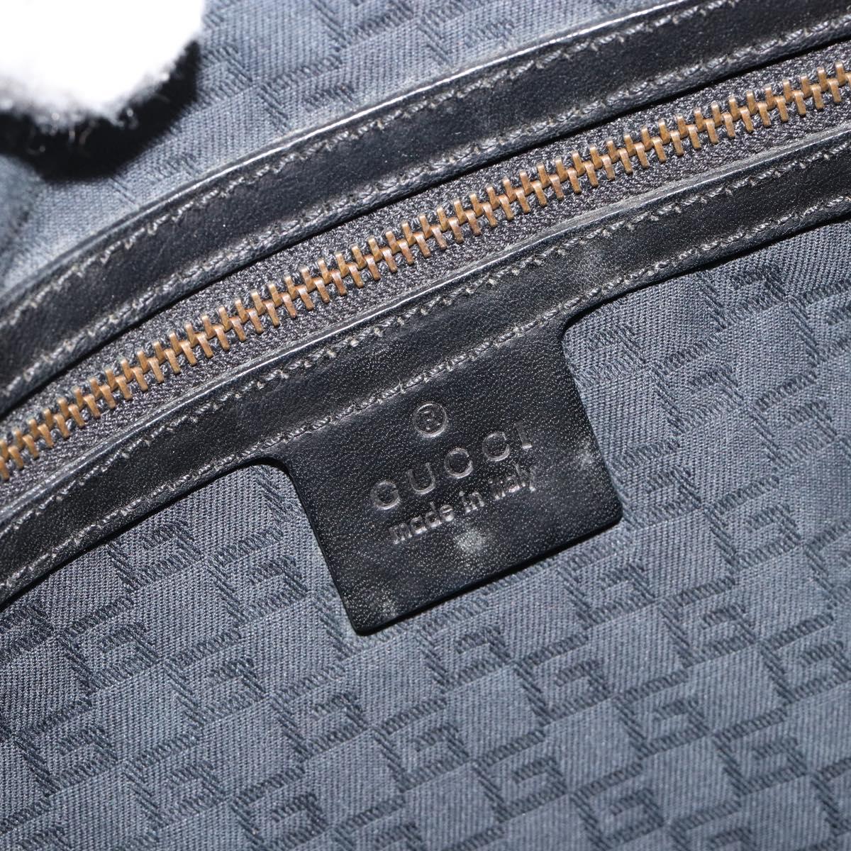 GUCCI Sherry Line Shoulder Bag Canvas Black Gold 106663 Auth BA13768