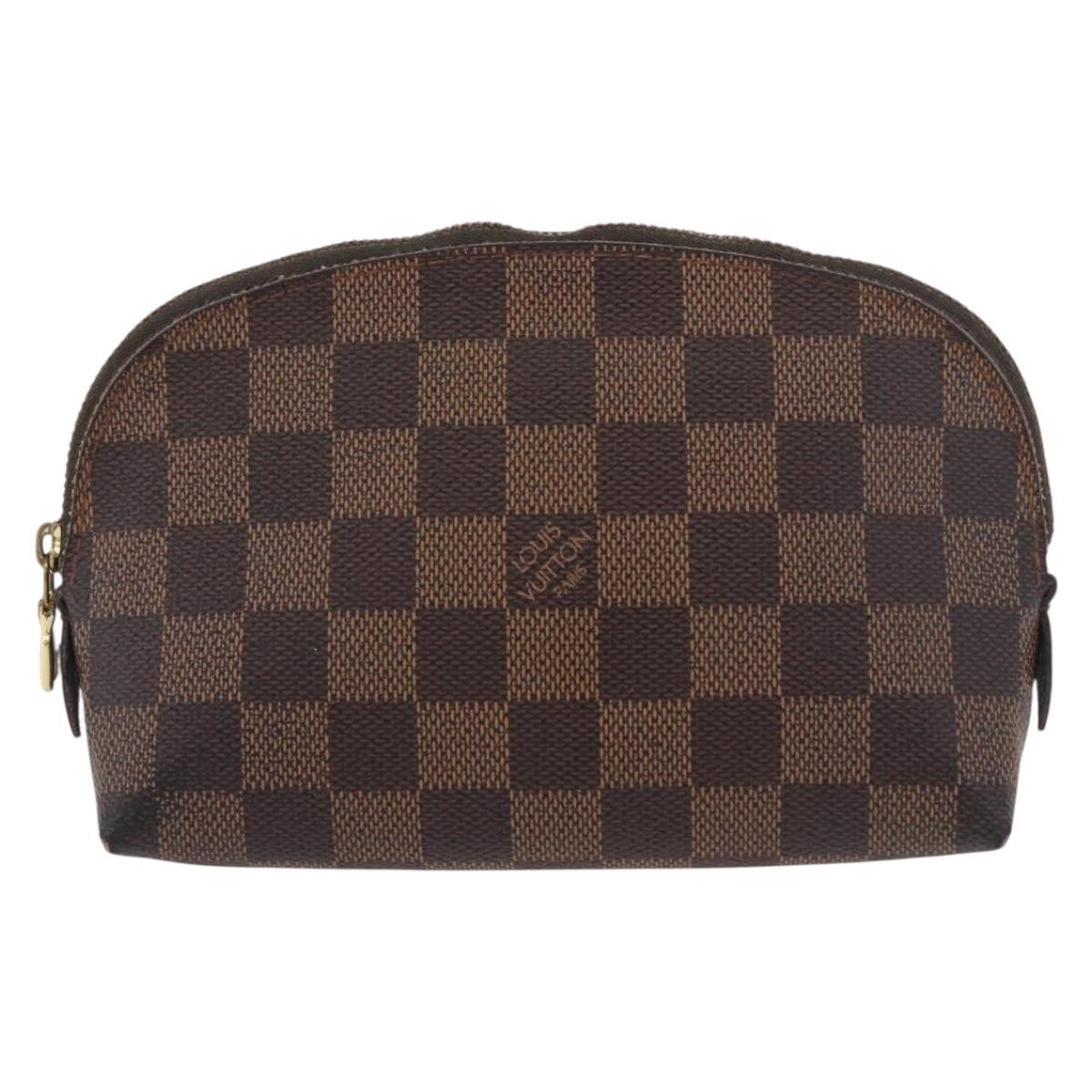 LOUIS VUITTON Damier Ebene Pochette Cosmetic PM Pouch N47516 LV Auth BA13777