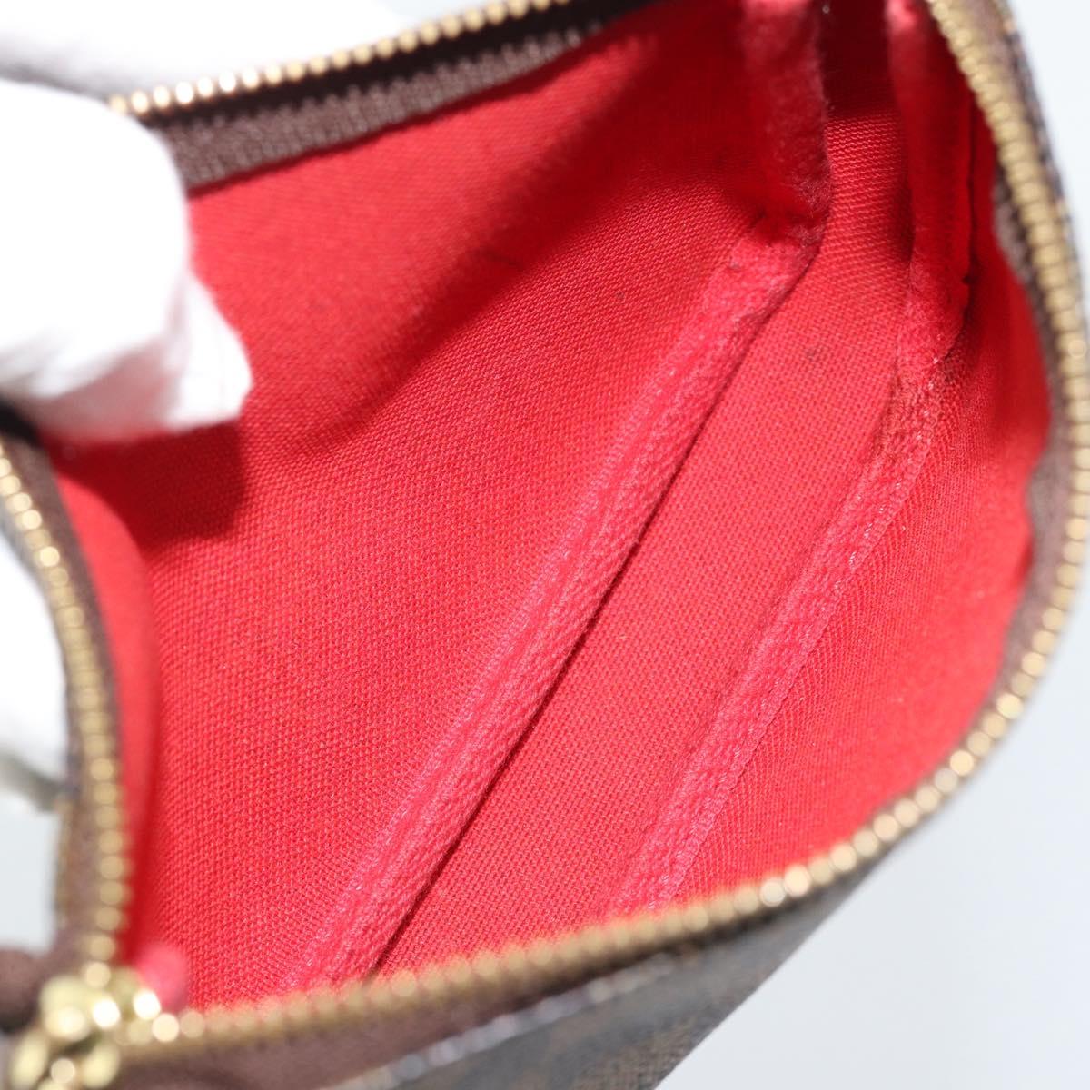 LOUIS VUITTON Damier Ebene Mini Pochette Accessoires Pouch N58009 Auth BA13778A