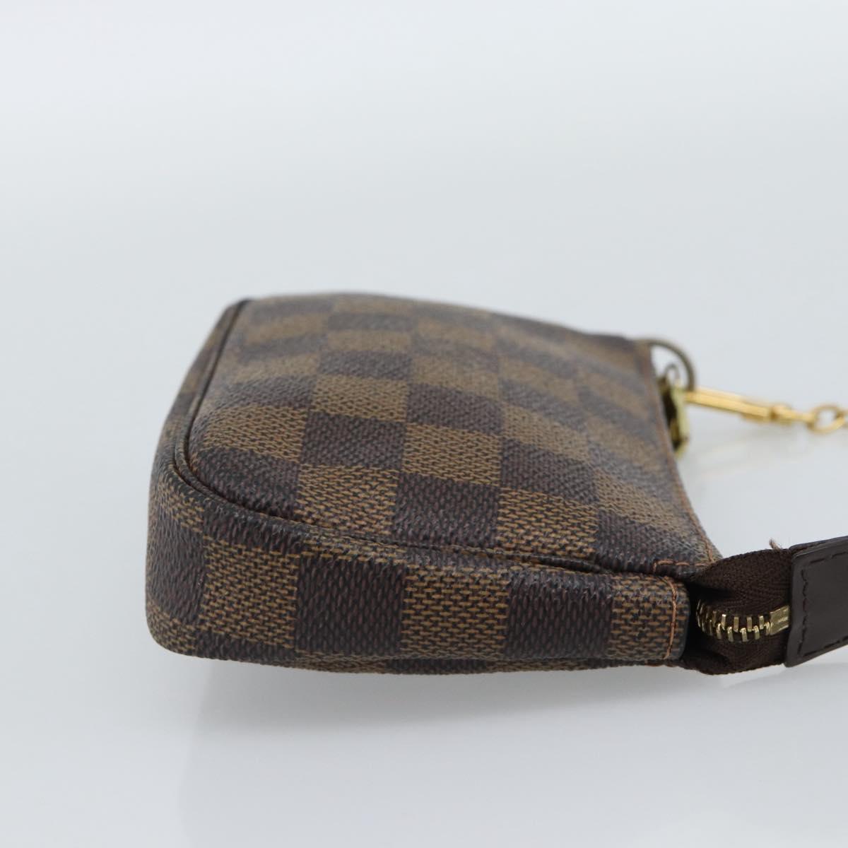 LOUIS VUITTON Damier Ebene Mini Pochette Accessoires Pouch N58009 Auth BA13778A