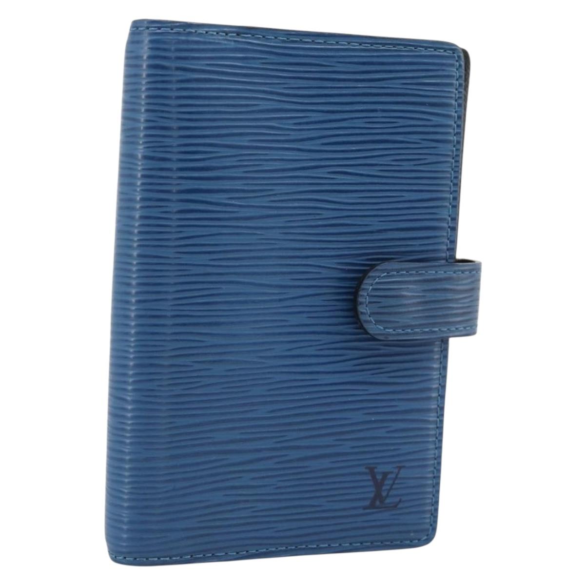 LOUIS VUITTON Epi Agenda PM Day Planner Cover Blue R20055 LV Auth BA13780