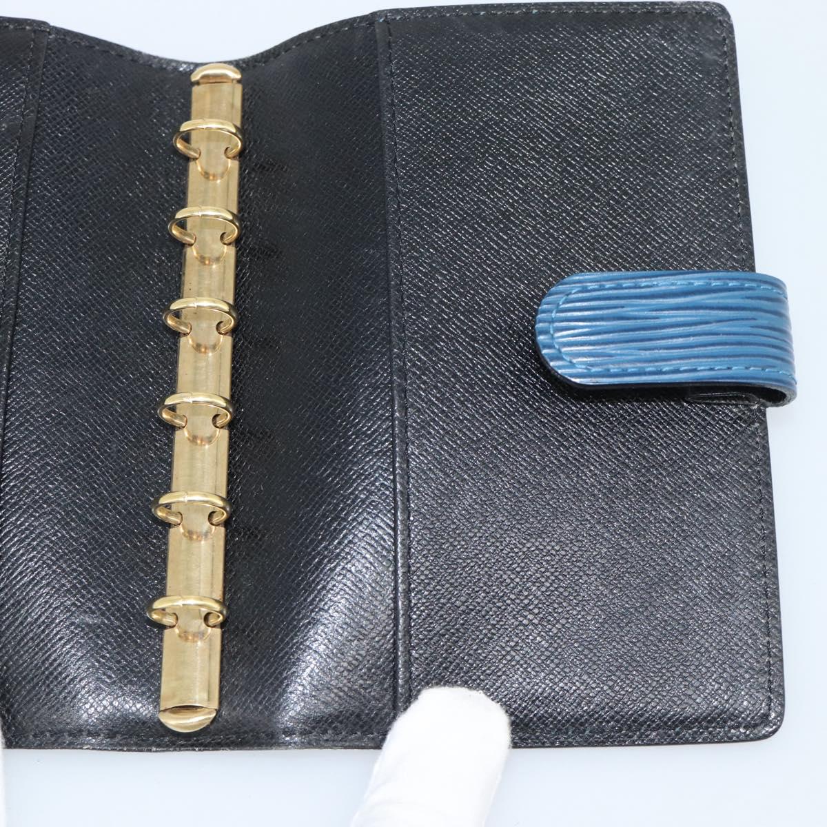 LOUIS VUITTON Epi Agenda PM Day Planner Cover Blue R20055 LV Auth BA13780