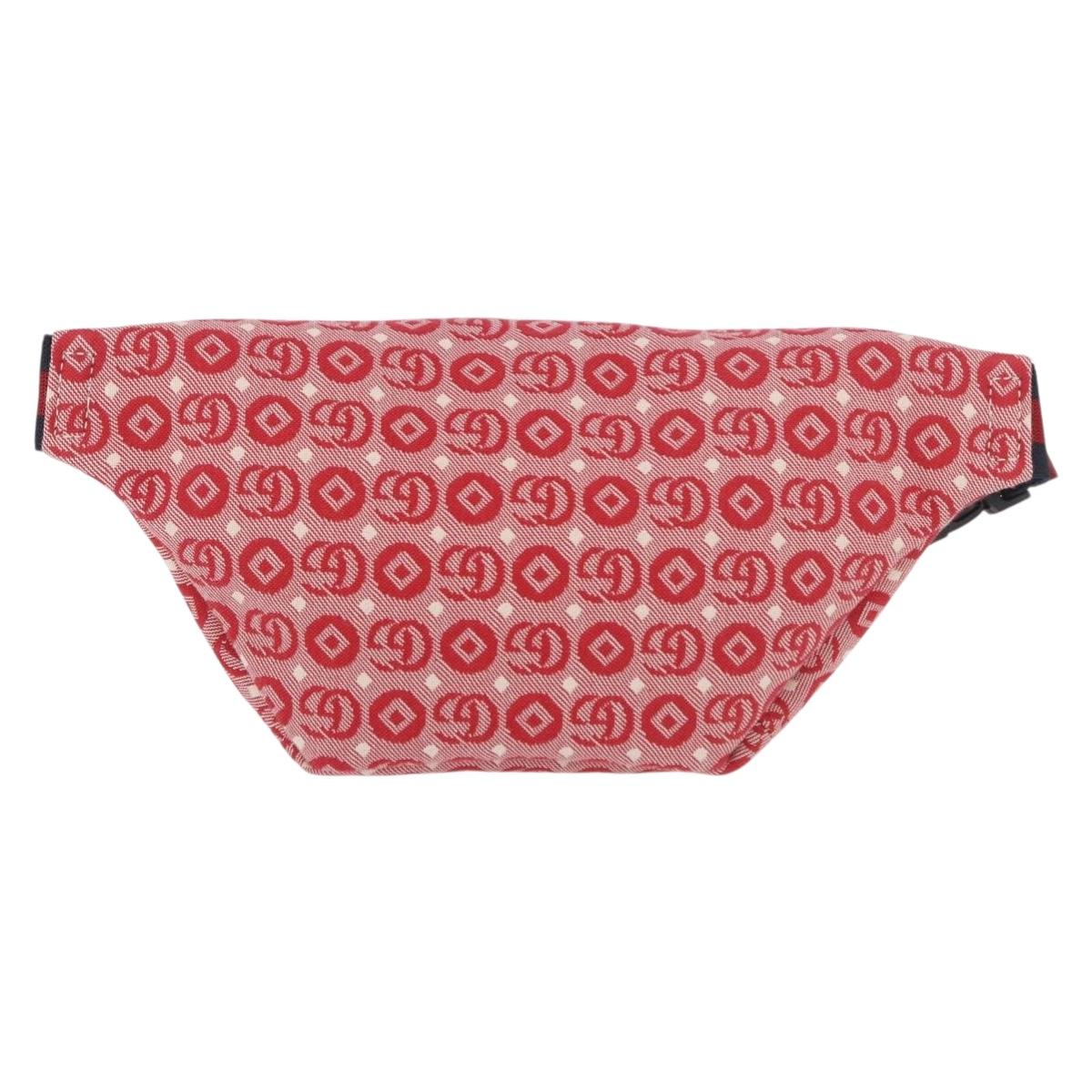 GUCCI Children's Sherry Line Waist bag Canvas Navy Red 502095 Auth BA13781V