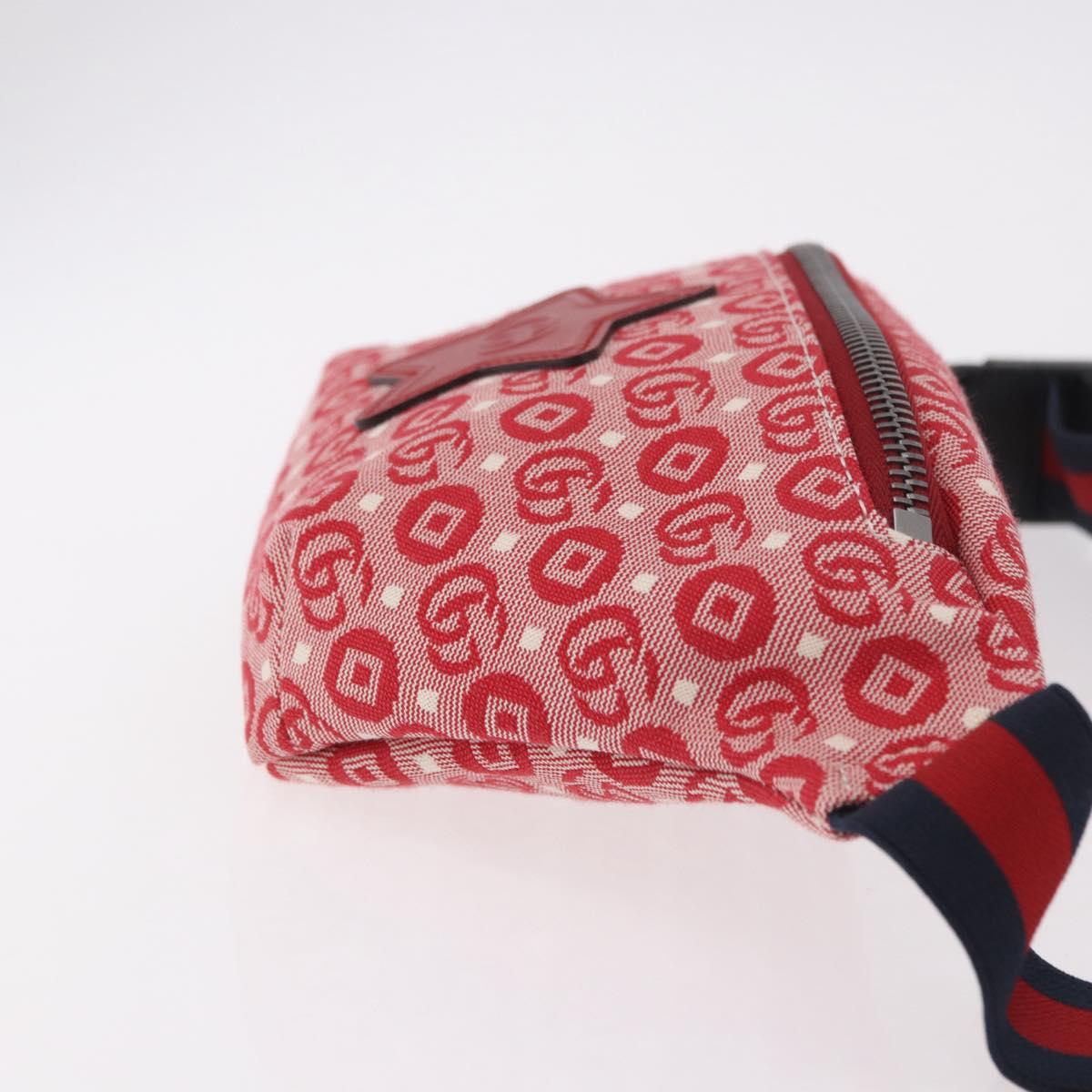 GUCCI Children's Sherry Line Waist bag Canvas Navy Red 502095 Auth BA13781V
