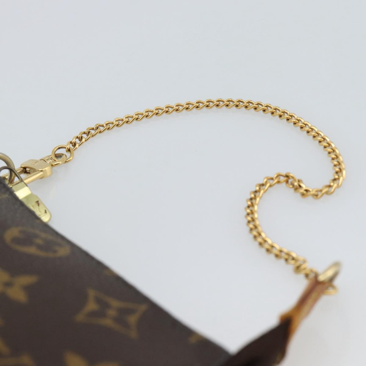 LOUIS VUITTON Monogram Mini Pochette Accessoires Pouch N41667 LV Auth BA13784A