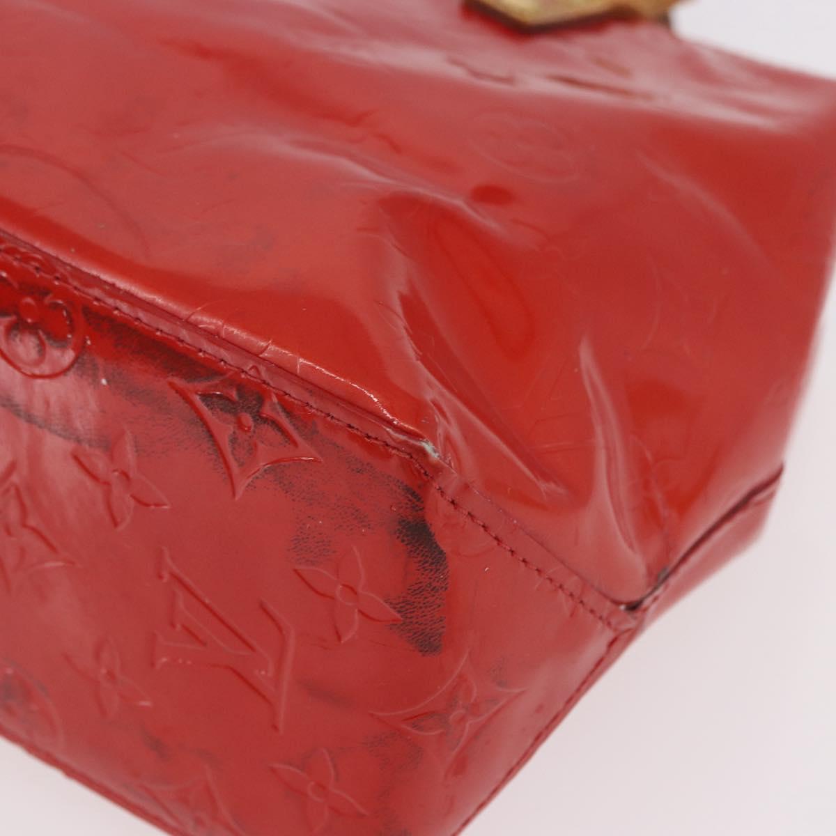 LOUIS VUITTON Monogram Vernis Reade PM Hand Bag Red Rouge M91088 LV Auth BA13792