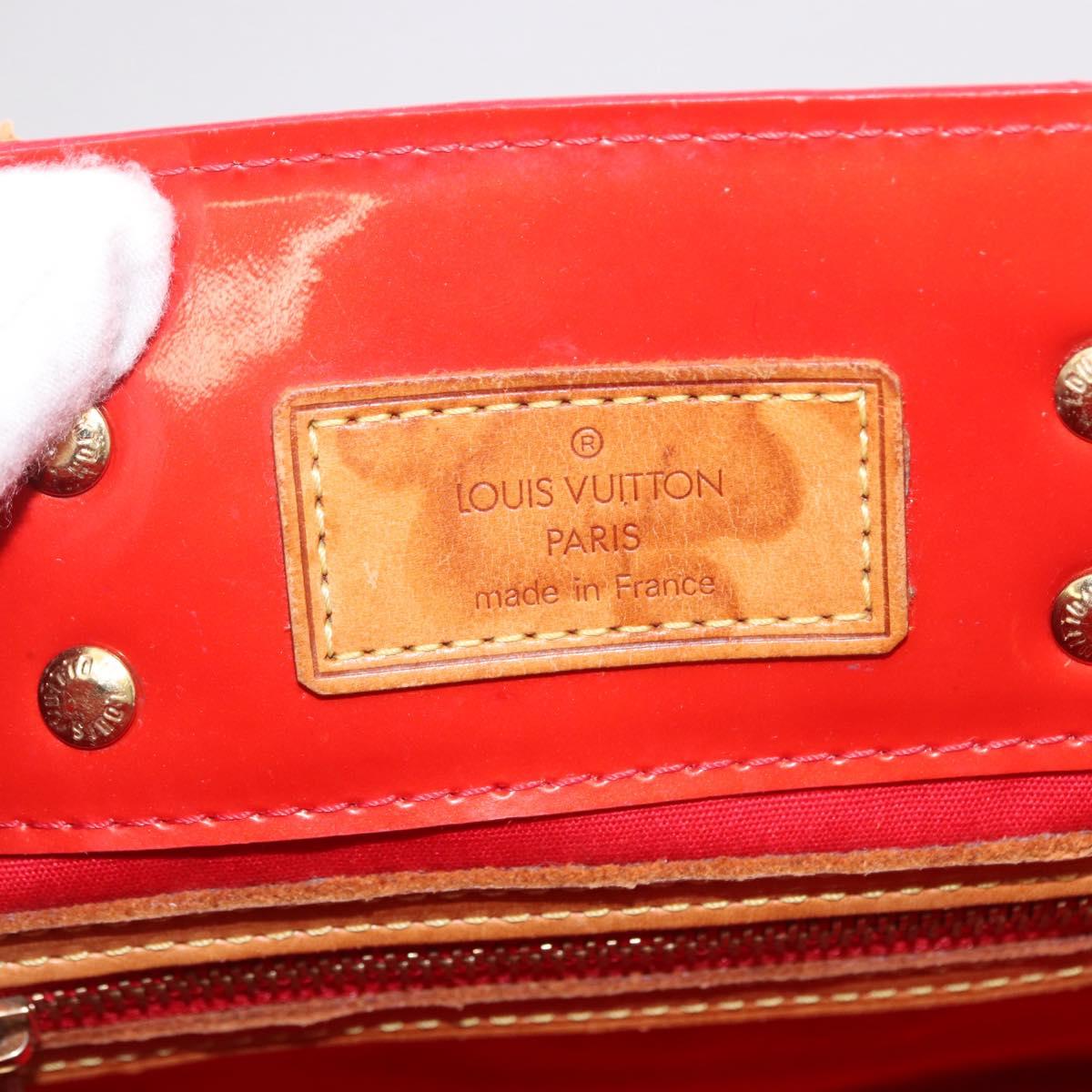 LOUIS VUITTON Monogram Vernis Reade PM Hand Bag Red Rouge M91088 LV Auth BA13792