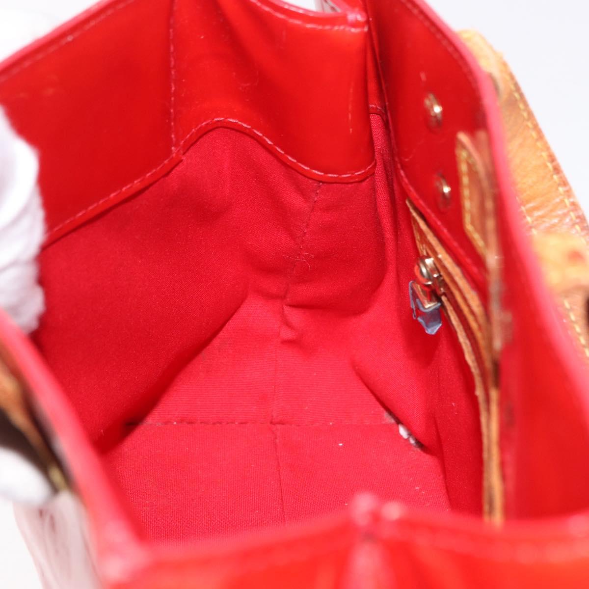 LOUIS VUITTON Monogram Vernis Reade PM Hand Bag Red Rouge M91088 LV Auth BA13792