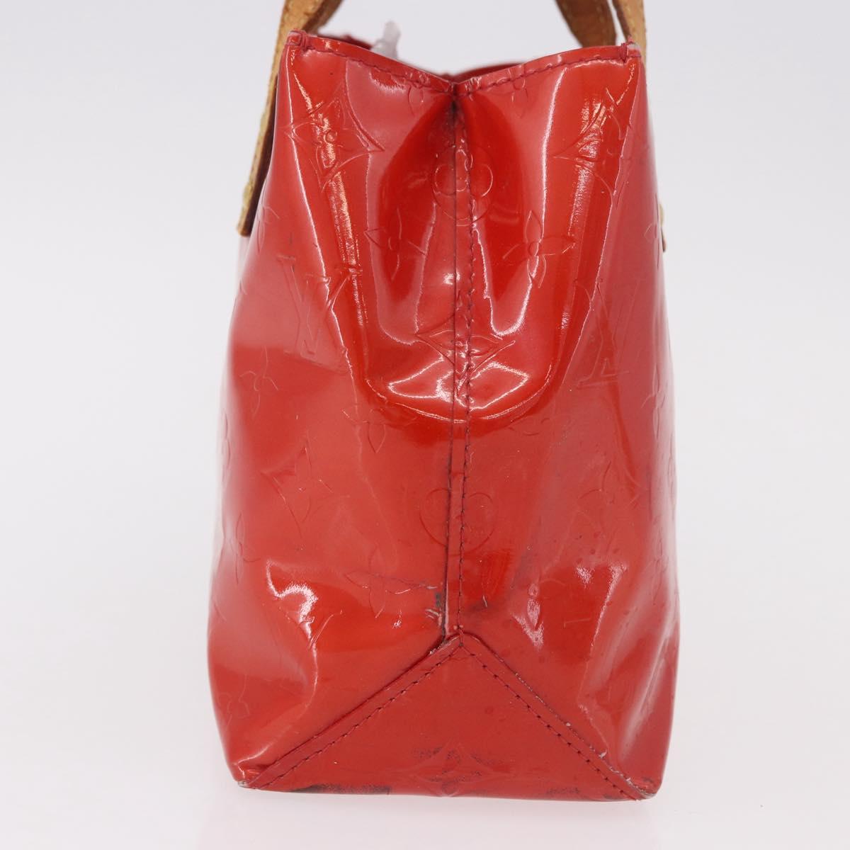 LOUIS VUITTON Monogram Vernis Reade PM Hand Bag Red Rouge M91088 LV Auth BA13792