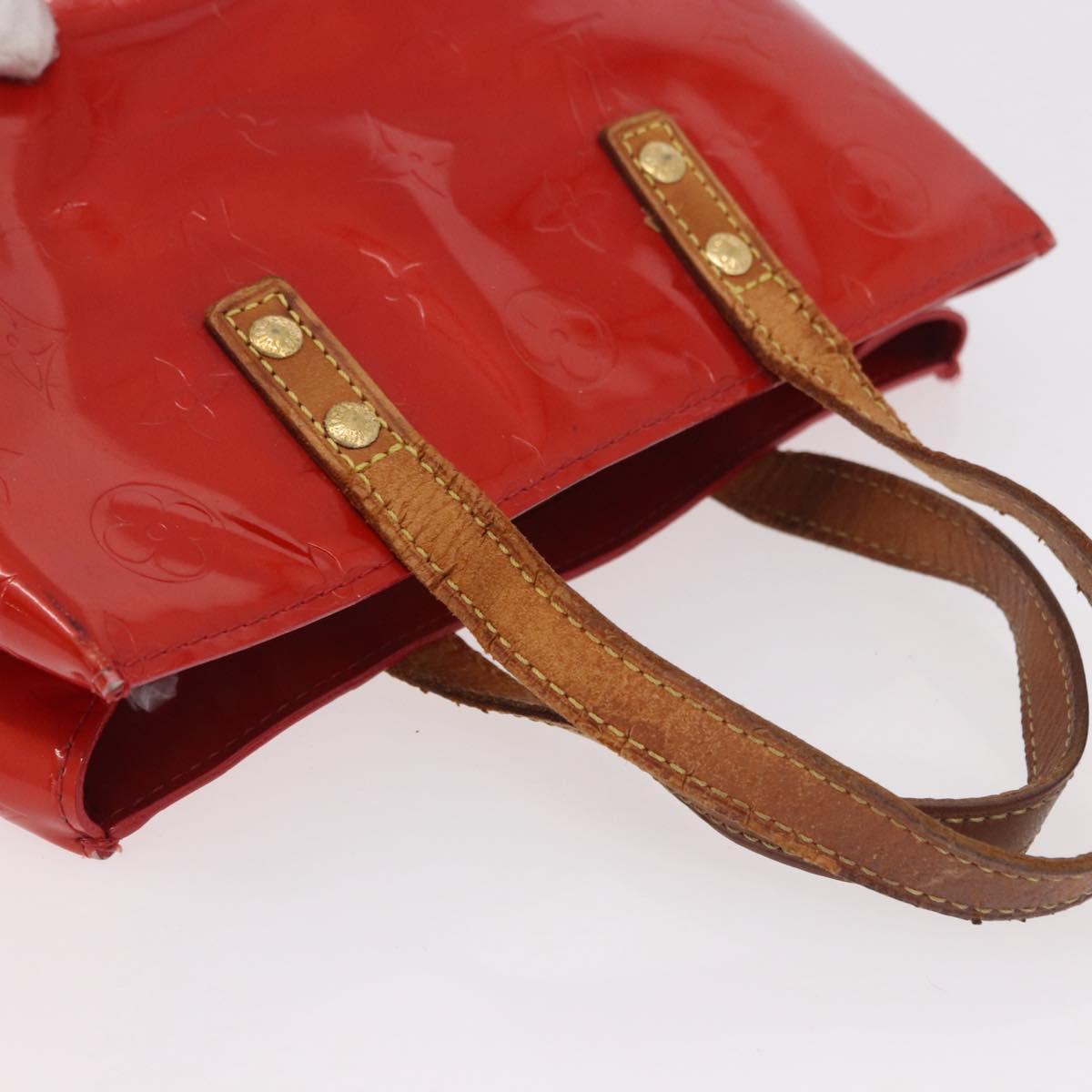 LOUIS VUITTON Monogram Vernis Reade PM Hand Bag Red Rouge M91088 LV Auth BA13792