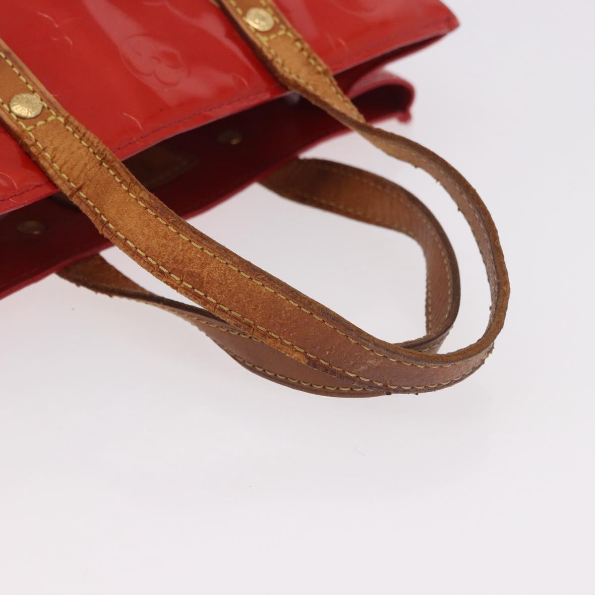 LOUIS VUITTON Monogram Vernis Reade PM Hand Bag Red Rouge M91088 LV Auth BA13792