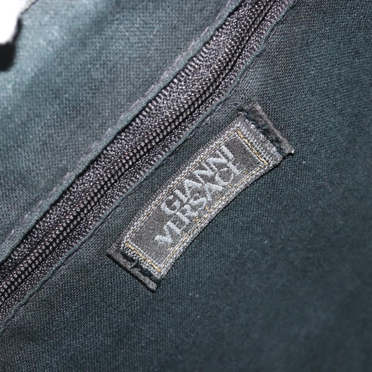 Gianni Versace Backpack Leather Black Gold Auth BA13798