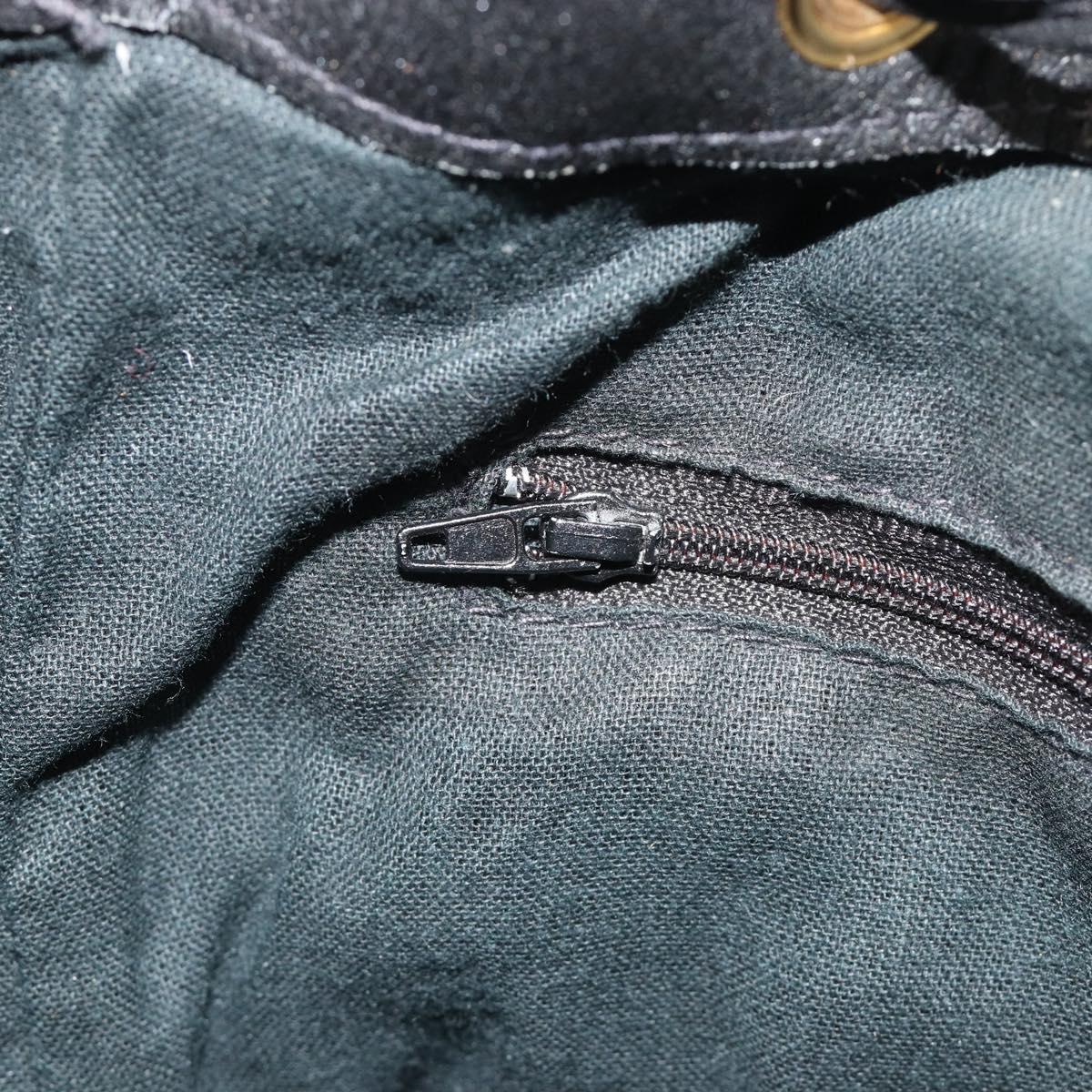Gianni Versace Backpack Leather Black Gold Auth BA13798