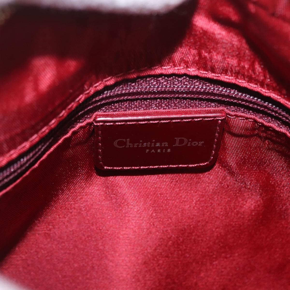 Christian Dior Trotter Canvas Hand Bag PVC Red Gold Auth BA13804A