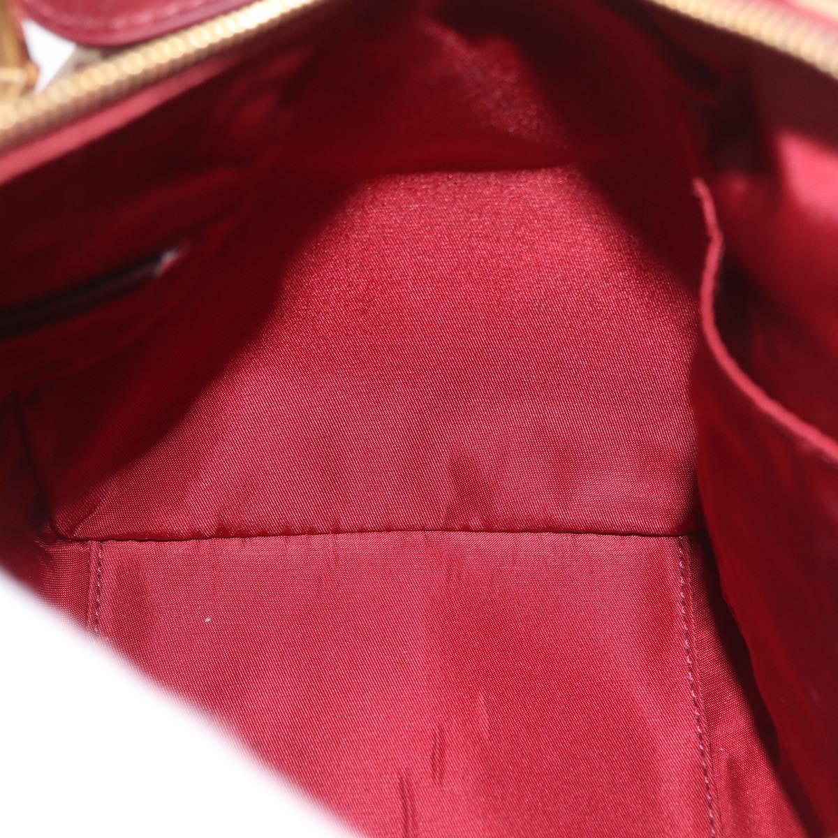Christian Dior Trotter Canvas Hand Bag PVC Red Gold Auth BA13804A