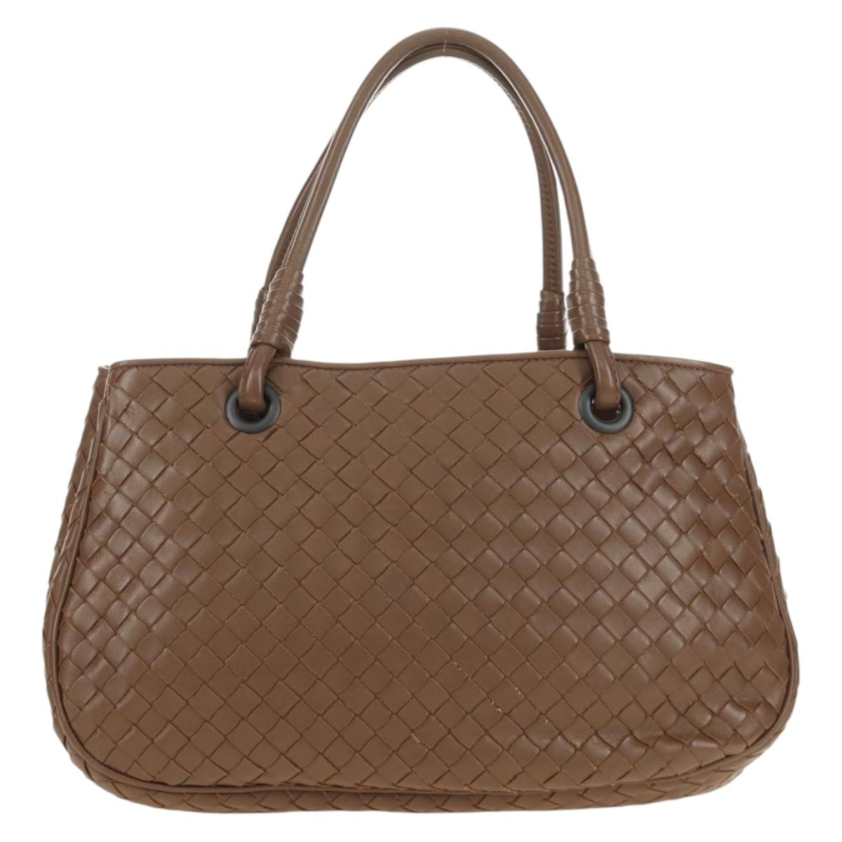 BOTTEGA VENETA INTRECCIATO Hand Bag Leather Brown Auth BA13805V