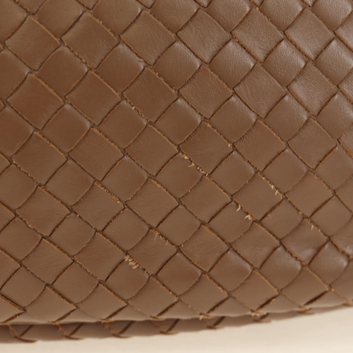 BOTTEGA VENETA INTRECCIATO Hand Bag Leather Brown Auth BA13805V