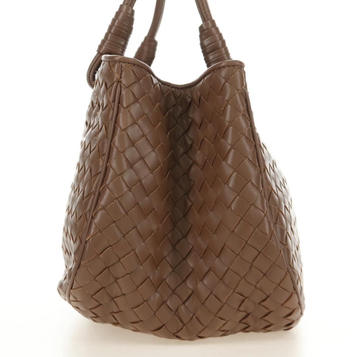 BOTTEGA VENETA INTRECCIATO Hand Bag Leather Brown Auth BA13805V