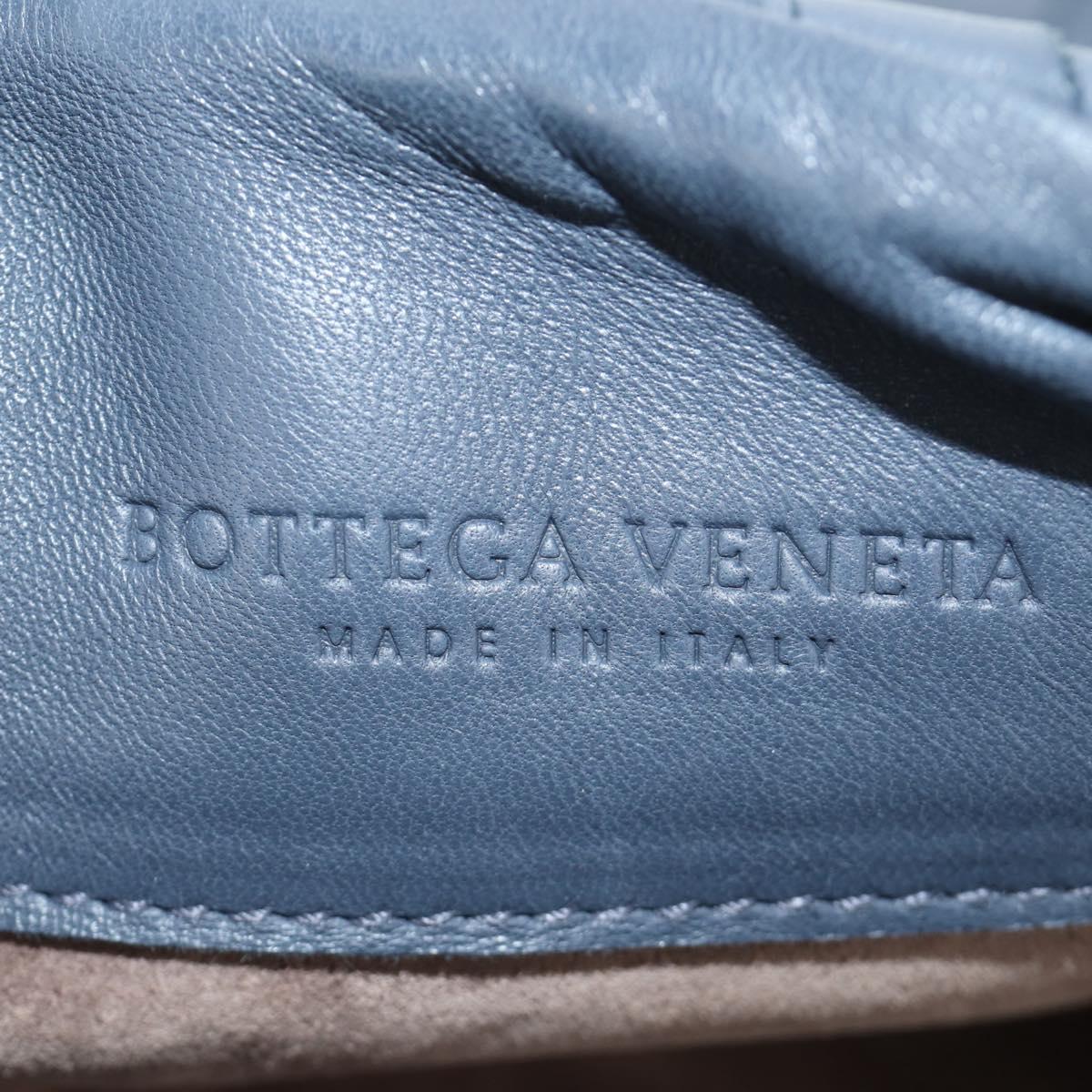 BOTTEGA VENETA INTRECCIATO Shoulder Bag Leather Navy Gold 162117 Auth BA13806V