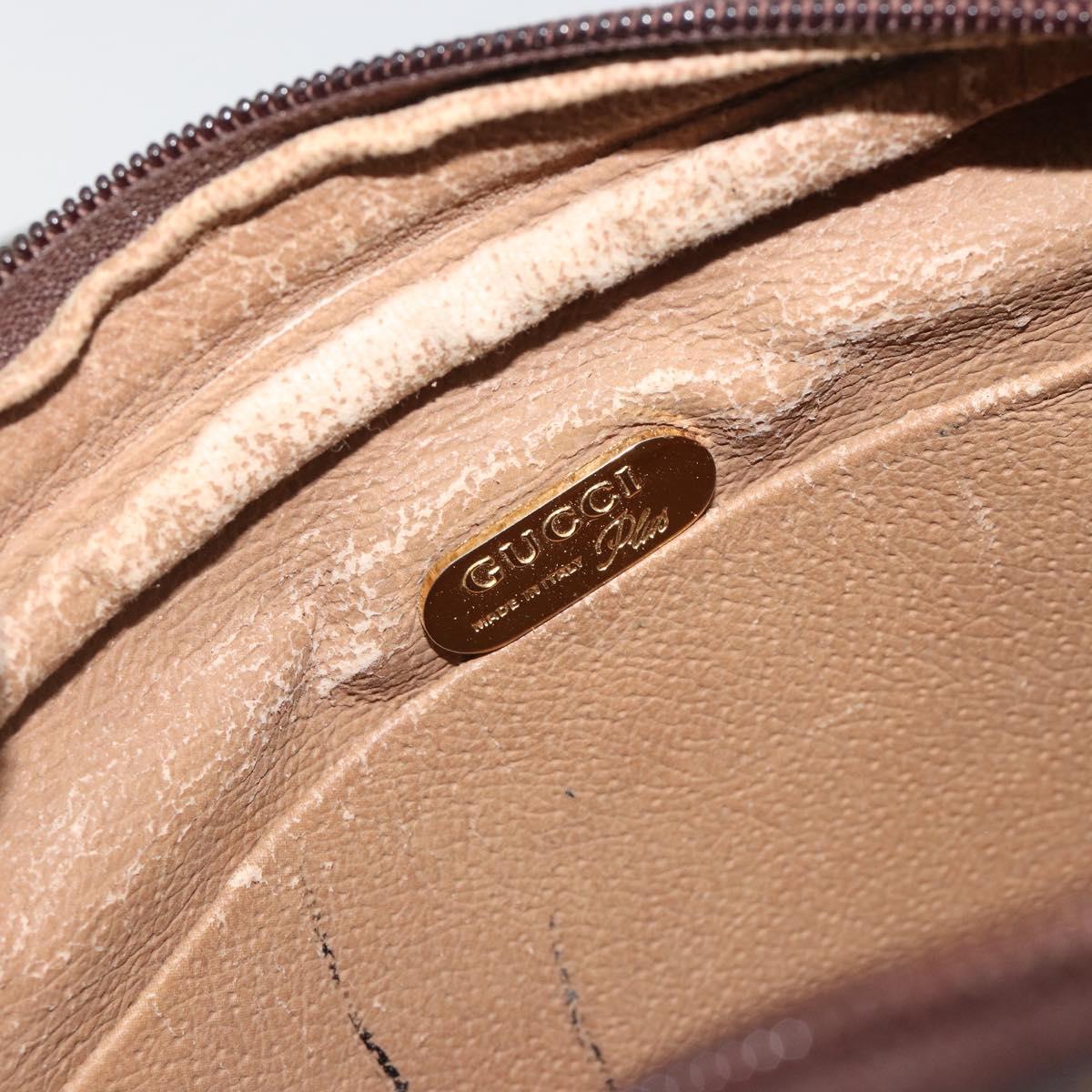 GUCCI GG Plus Supreme Shoulder Bag PVC Beige Gold Auth BA13812