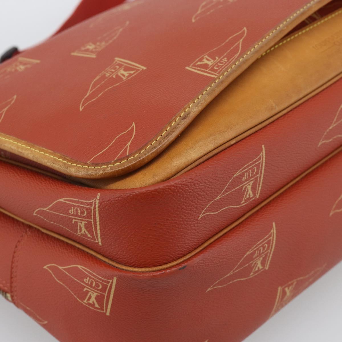 LOUIS VUITTON LOUIS VUITTON Cup Calvi Bag Red Aboganie M80028 LV Auth BA13815A