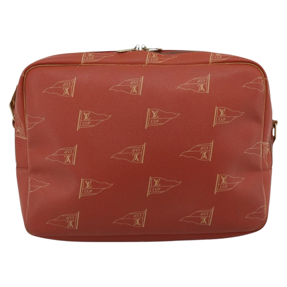 LOUIS VUITTON LOUIS VUITTON Cup Calvi Bag Red Aboganie M80028 LV Auth BA13815A