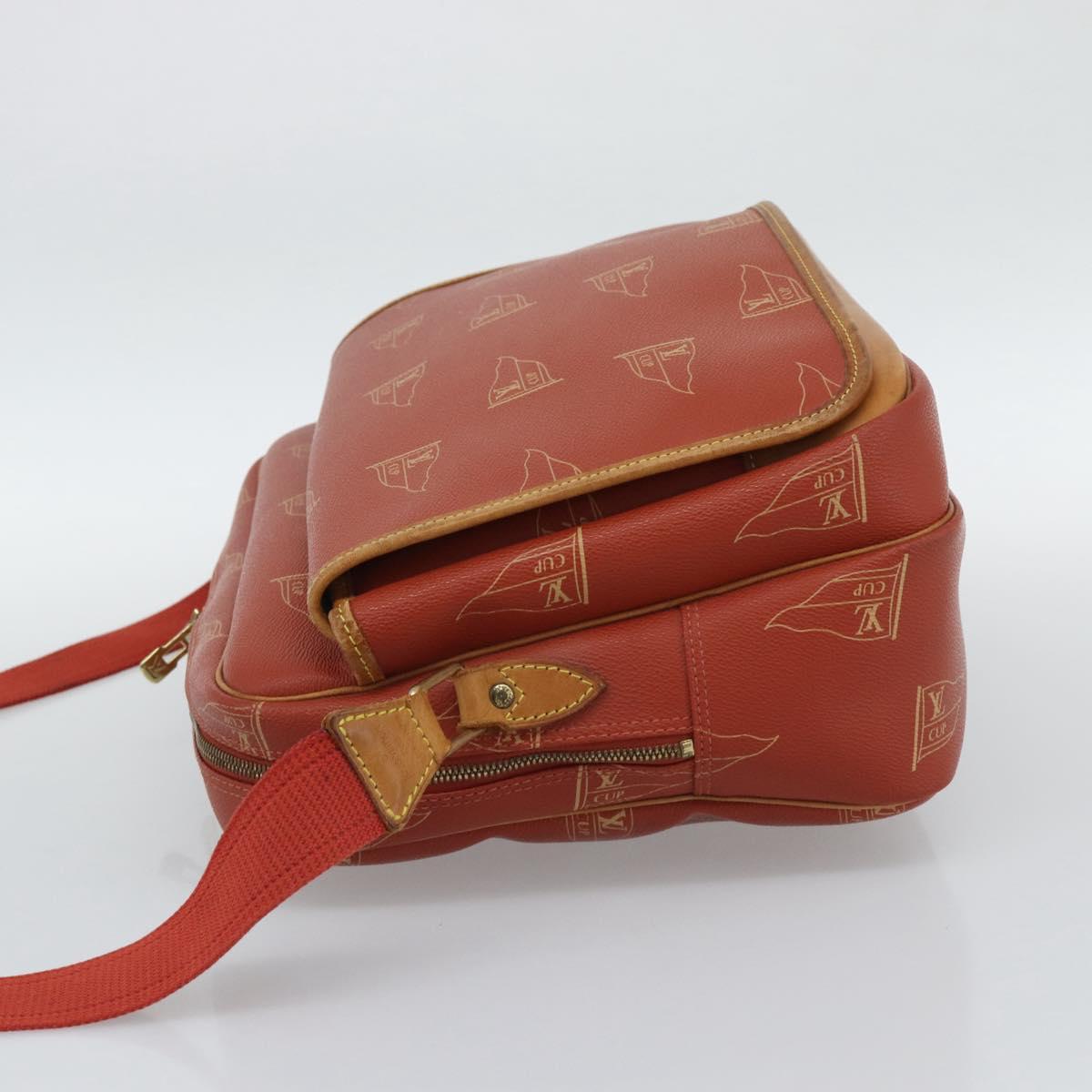 LOUIS VUITTON LOUIS VUITTON Cup Calvi Bag Red Aboganie M80028 LV Auth BA13815A