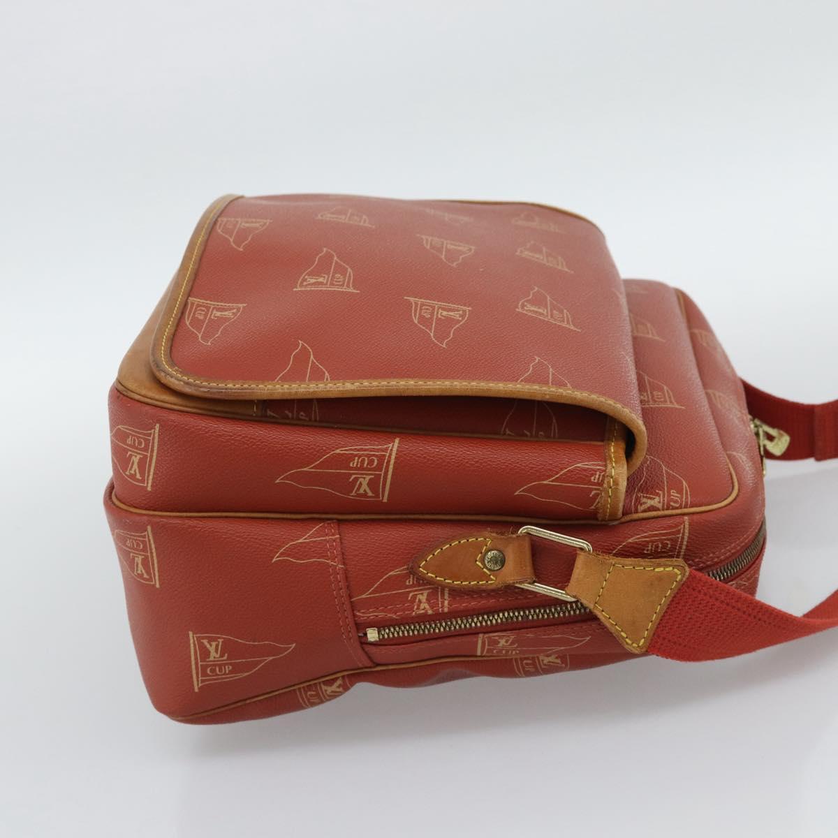 LOUIS VUITTON LOUIS VUITTON Cup Calvi Bag Red Aboganie M80028 LV Auth BA13815A