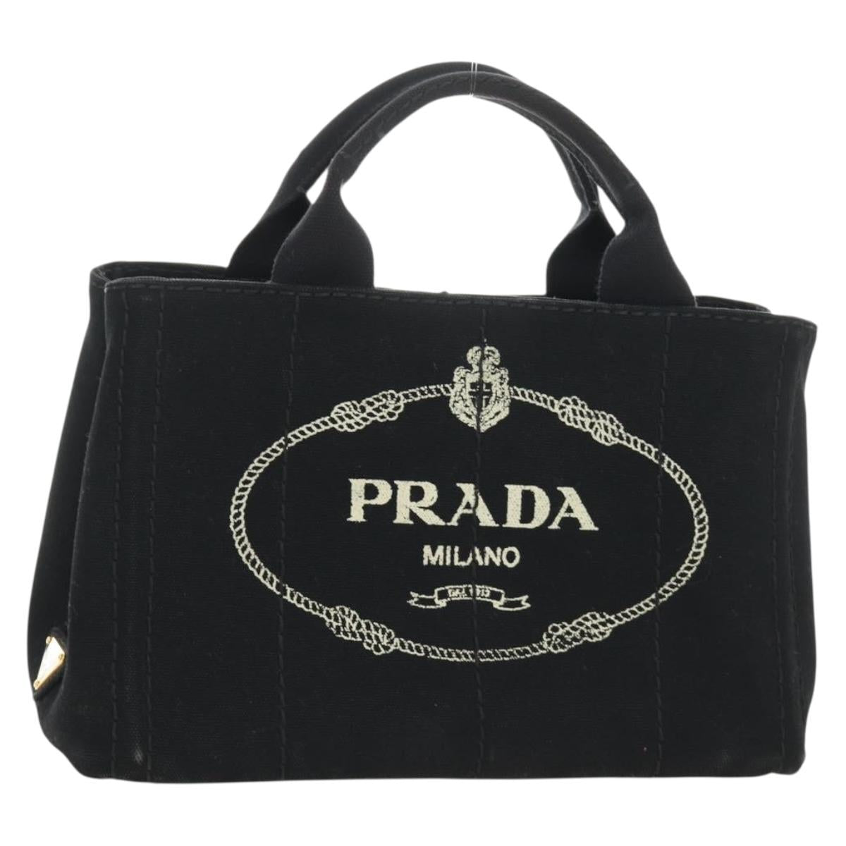 PRADA Kanapa PM Hand Bag Canvas Black Auth BA13816V