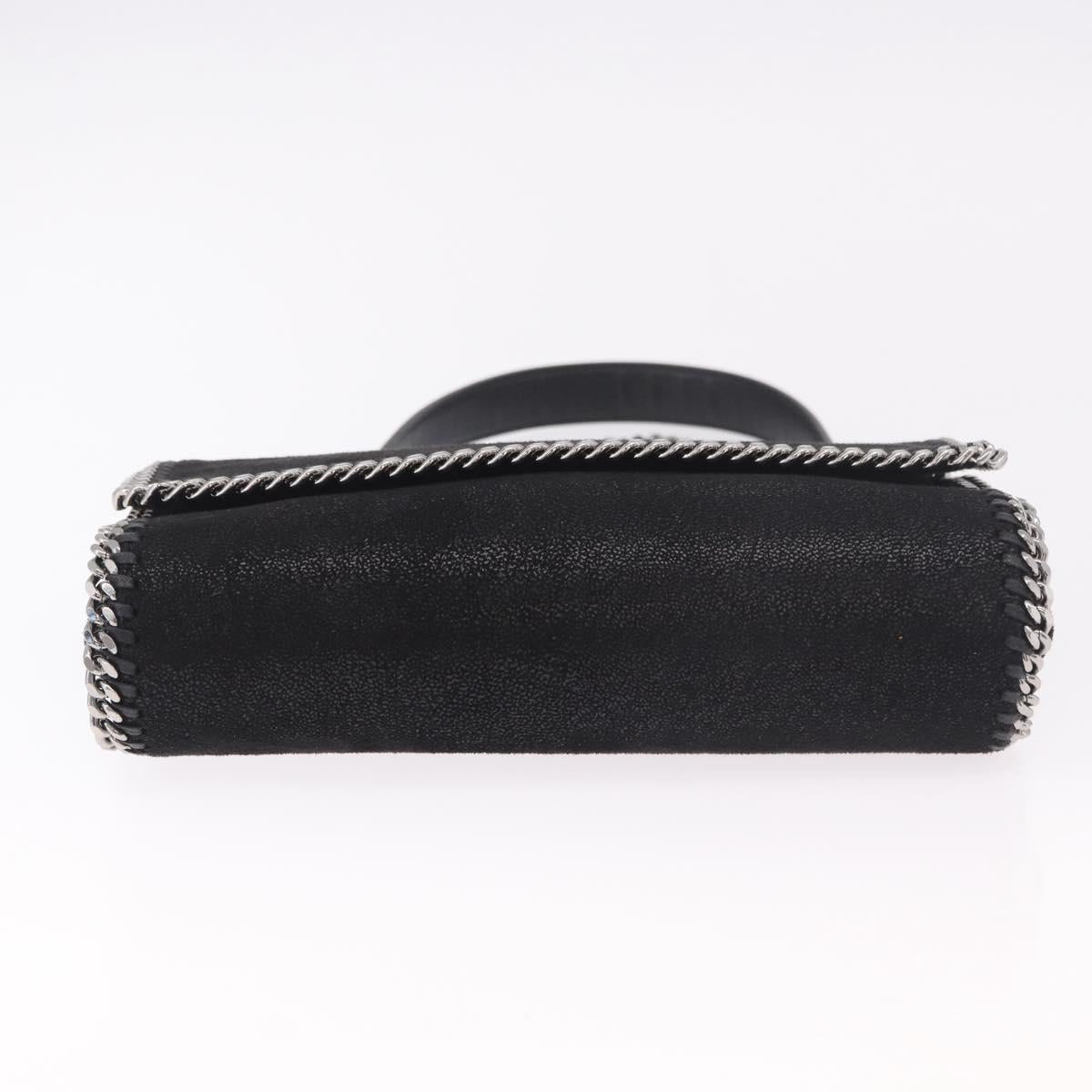 Stella MacCartney Falabella Chain Shoulder Bag Suede Black Silver Auth BA13822V