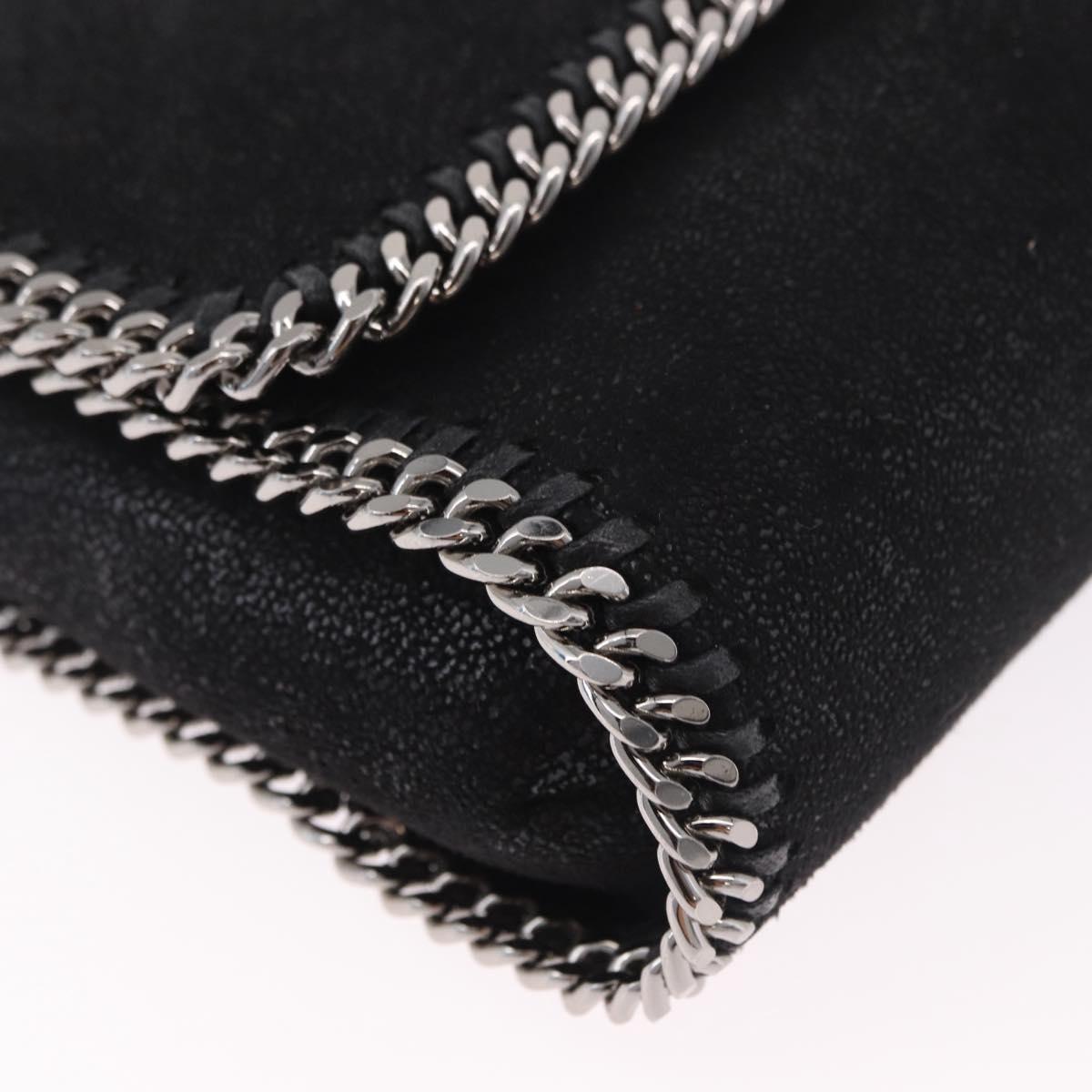 Stella MacCartney Falabella Chain Shoulder Bag Suede Black Silver Auth BA13822V