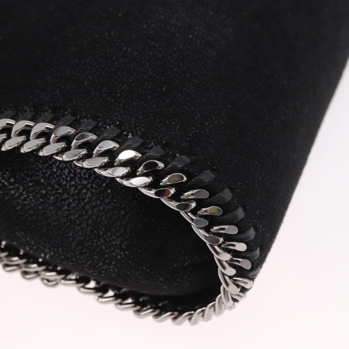 Stella MacCartney Falabella Chain Shoulder Bag Suede Black Silver Auth BA13822V