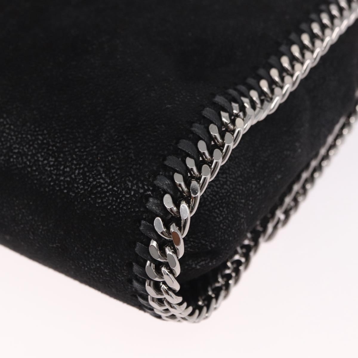 Stella MacCartney Falabella Chain Shoulder Bag Suede Black Silver Auth BA13822V
