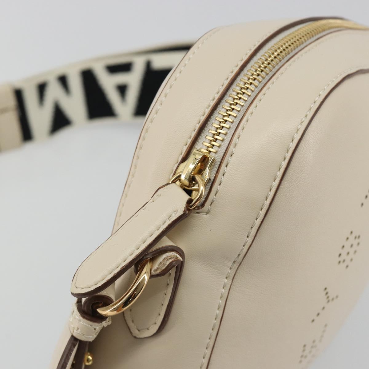 Stella MacCartney Shoulder Bag Leather Ivory Gold Auth BA13823