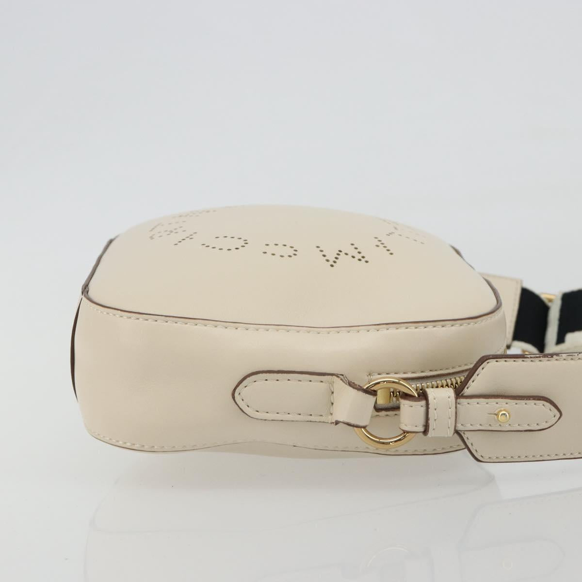 Stella MacCartney Shoulder Bag Leather Ivory Gold Auth BA13823